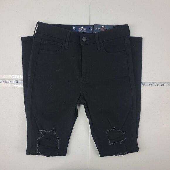 Hollister Jeans High-rise‎ Super skinny black denim 5r 27x28 womens NWT 3136 - Picture 1 of 13